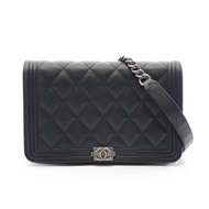 【二手】香奈兒 (Chanel) 肩背包 Boy Chanel Matelasse AP1117 黑色魚子醬紋小牛皮 (粒面小牛皮) Boy Chanel 鏈條錢包