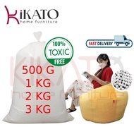 Bean Bag Sofa Refill Beads Filling Filler 500g 1kg 2kg 3kg Poly Styrofoam Ball Polystyrene Biji Kabus Putih Isi BeanBeg