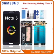 5.7'' Original AMOLED For Samsung Galaxy Note 5 LCD N920 N920F N920A N920C Display Touch Screen Digi
