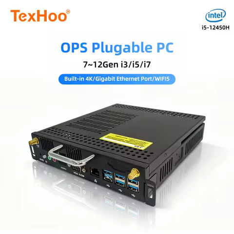 TexHoo OPS Mini PC Computer Intel Core I5-12450H 7300HQ 16G DDR4 512G SSD For Conference Teaching Sc