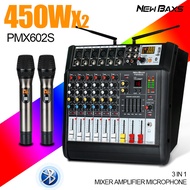 NewBaxs PMX602D/PMX602S มิกเซอร์มืออาชีพ 6 ช่อง 16DSP อีควอไลเซอร์ 2 ชั้น EQ ไมโครโฟนไร้สายแบบใช้มือ