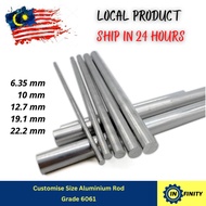 Customise Length Aluminium Rod Grade 6061 6mm 10mm 12mm 19mm 22mm