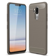 to ship For LG G7 ThinQ Brushed Texture Carbon Fiber Shockproof TPU Protective Back Case