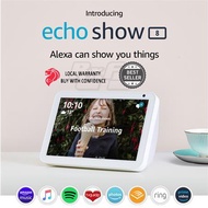 Echo Show 8 (1st Gen 2019) - HD smart display screen Alexa 2 way video calling smart home hub netflix spotify youtube