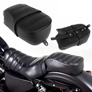 Black Motorcycle Accessories Rear Passenger Pillion Seat Cushion For Harley Sportster Iron 883 XL883
