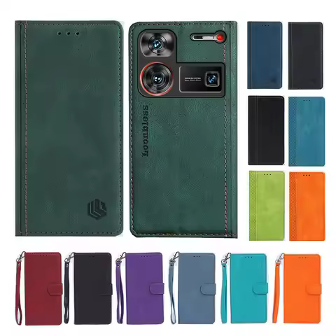 Nubia Z60 Ultra Leather Flip Case For ZTE nubia Z60 Ultra Phone Case Etui ZTE nubia Z 60 Ultra Z60Ul
