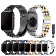 Spring Metal Stainless Steel Watch Strap for Apple Watch 40-49mm Waterproof