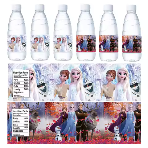 Frozen Elsa Sticker Birthday Party Decoration Cartoon Print Frozen Bottle Sticker Juice Cup Frozen B