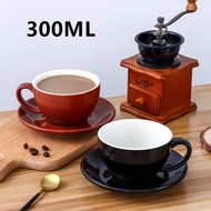 歐式簡約奢華咖啡杯卡布奇諾拿鐵陶瓷拉花專業咖啡杯碟套裝300ml