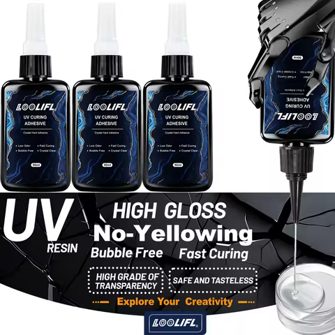 LOOLIFL uv resin epoxy glue Crystal Epoxy Resin UV Glue DIY Jewelry Making Quickly Drying Harder Glu