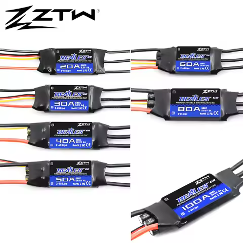 ZTW Beatles G2 32 bit ESC 20A/30A/40A/50A/60A/80A/100A 2-4S/2-6S SBEC 5V/6V 8A Brushless Speed Contr