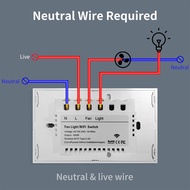 (DKCZ) Tuya Wifi Five-Speed Fan Light Switch Thyristor Speed Adjustment Touch Panel Switch Remote Co