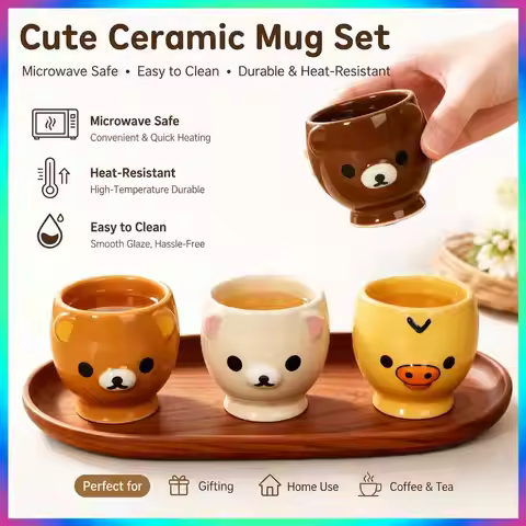 Rilakkuma Mini 90ml Ceramic Mug Cute Cartoon Coffee Milk Cup Household Drinking Cup For Daily Giftin