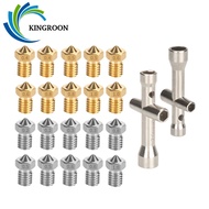 KINGROON 10pcs E3D Nozzle Brass M6 Thread E3D V6 Stainless Steel Nozzles for 1.75mm Filament 3D Prin