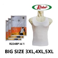 Singlet Rider Big Size | Jumbo 3XL, 4XL, 5XL | Kaos Dalam Pria | Putih