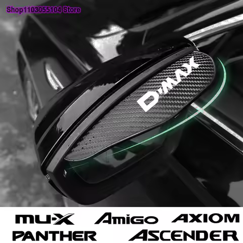 2pcs Carbon Fiber Car Rearview Mirror Rain Eyebrow Sticker For Isuzu DMAX PANTHER ASCENDER MUX AMIGO