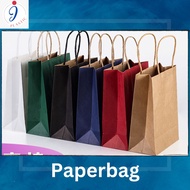 Plain colour kraft paper bag birthday paper bag shopping paper bag door...