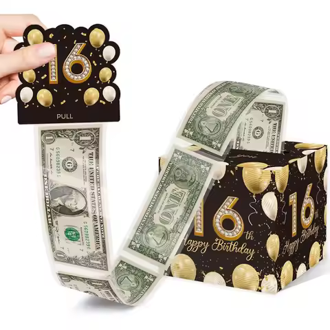 Paper Birthday Money Box Birthday Surprise 16th 18th 21st Cash Pull Gift Boxs Creative Happy Birthda