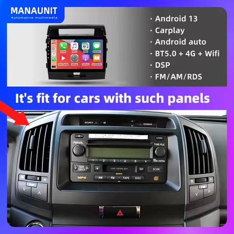 Car Multimedia Player for Toyota Land Cruiser 11 LC200 2007-2015 Carplay,Android Auto,Radio,Navigati