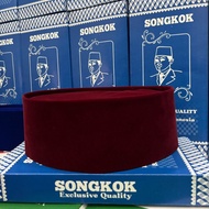 MERAH Songkok peci blusdru kopiah height Normal (9 cm) + There is a box for every maroon betawi peci