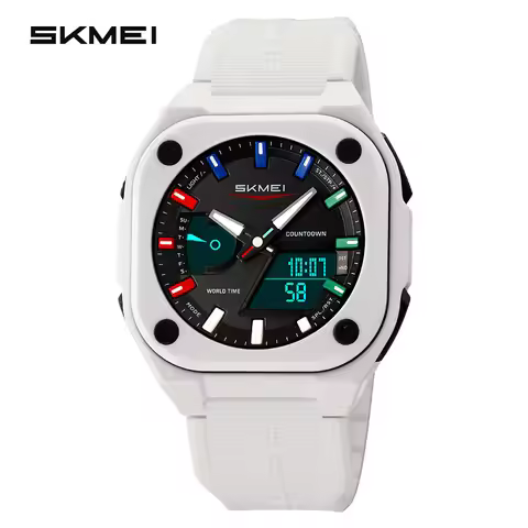 SKMEI 2328 Dual Time Electronic Movement Watch 5 Alarm Clock Daylight Saving Countdown Men's Watches