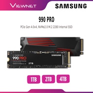 SAMSUNG SSD 990 PRO WITH / WITHOUT HEATSINK M.2 2280 GEN 4.0 x 4 SOLID STATE DRIVE 1TB 2TB 4TB