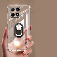 For Honor X7C 4G ALT-NX2 200 Smart 5G Transparent Clear Cover With Colorful Magnetic Ring Bracket