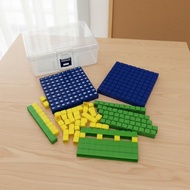 Educational Base Ten Blocks Set Hands-On Learning Math Cubes Set Number Recognition for Initial Grad