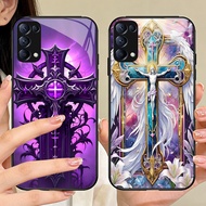 O-23 Jesus Cross tempered Glass Phone Case OPPO Reno 4 A15S A91 3 6Z 5 6 A15 F15 5G