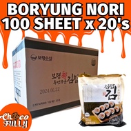 Boryung Roasted Laver Nori Sheet 100pcs x 20 pcks