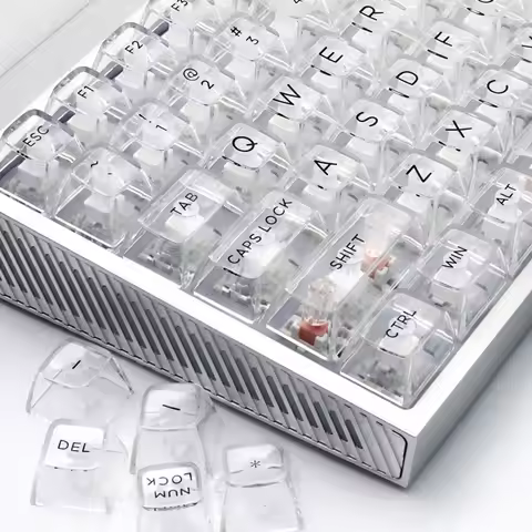 132 Keys Crystal Transparent PC Keycaps For Cherry MX Switch Mechanical Gaming Keyboard backlit RGB 