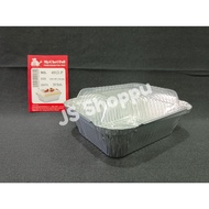 4012-P Aluminium Foil Tray with Clear Lid Aluminium Foil Tray Aluminium Tray (10 sets ±) / Rectangle