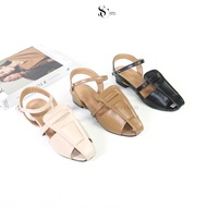 Women's Sandals with Back Strap and Buckle, 3 Cm Heel Fr 03