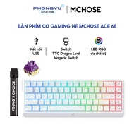 HE MCHOSE Ace 68 TTC Dragon Lord Magetic Switch MC-Ace68-32 Mechanical Gaming Keyboard (White Topogr