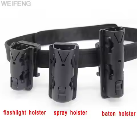 Baton Holster Spray Pouch Holder Flashlight Pouch Quick Release Police Self Defense Case 360 Degree 