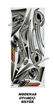 Modenas GT128 (1) Body Sticker / Stripe - Silver