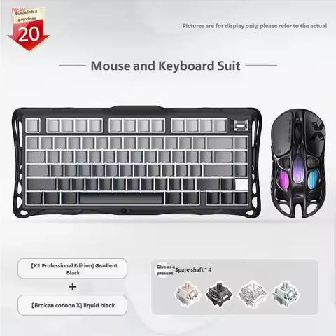 GravaStar Mercury K1 75% Wireless Mechanical Gaming Keyboard Aluminum Alloy Exoskeleton Design RGB B