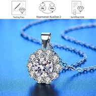 SikRoad Moissanite Flower Necklace Full of Diamonds PT950 2 Karat For Women