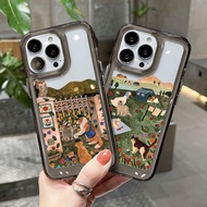 Case for iphone 6S 7 8 PLUS X XS XR 11 12 13 14 15 16 MAX PRO Series Back Cover Painting Animals Est