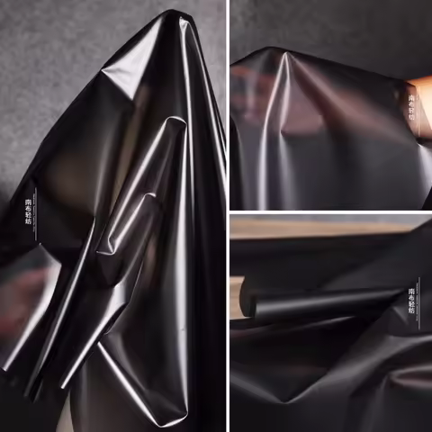 Black Matte Matte TPU Fabric Semi Transparent Waterproof Raincoat Wholesale Cloth Apparel for Diy Se