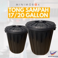 17/20 Gallon Tong Sampah Plastic Garbage Dustbin with cover Baldi 64 Liter/ 76 Liter Water Drum/ Ton