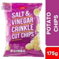 Coles Potato Chips Crinkle Cut Salt & Vinegar 175g