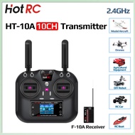 HotRC HT-10A 10CH 2.4G PWM Transmitter F-10A Receiver Radio System For RC Aircraft Remote Control Mo