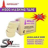 APOLLO M500 GP MASKING TAPE 12 YARD  24MM 36MM 48MM / GENERAL PURPOSE MASKING TAPE / 36MM MASKING TA