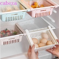 CABEZA Freezer Crisper Box, Save Space Anti-collision Drawer Storage Rack, Portable Keep Fresh Pull-out Retractable Refrigerator Storage Basket Refrigerator