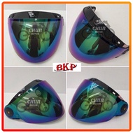 BKP Pilot Cruiser 323 Visor Siang Malam Universal 3 Pins Button Half V Shape Bob Heath (MS88 SGV MHR