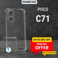 Poco C71 transparent flexible silicone case sharkcase phone camera protection phone case