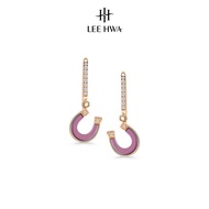 Lee Hwa Jewellery Horseshoe Ula 19K Purple Gold Earrings with Diamonds