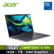 宏碁 ACER Aspire 筆記型電腦 15.6" (Intel Core 5-120U/16GB/1TB/Intel Graphics/W11) 灰 A15-51M-53LN
