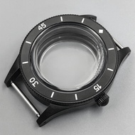BLIGER PVD Black 40mm Watch Case Modified Parts Vintage 50-FATHOMS Case Double Domed Coated Crystal 